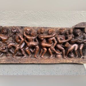 Intricate Carved Wooden Panel